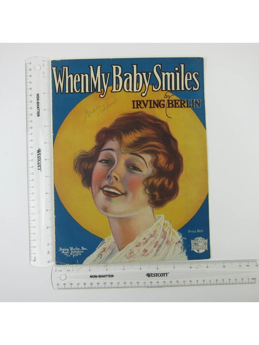 When My Baby Smiles Sheet Music Irving Berlin Most Beautiful Ballad Antique 1919
